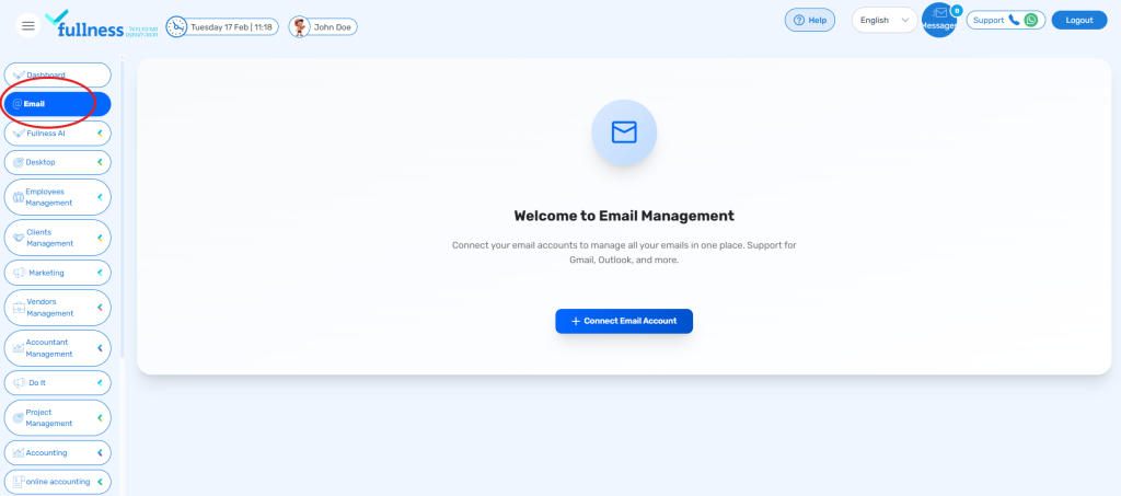 Connect Your Email Account to Fullness CRM